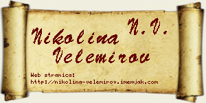 Nikolina Velemirov vizit kartica